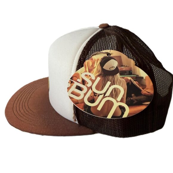 Brand new with tags Sun Bum Sonny white and brown trucker hat - Picture 2 of 8